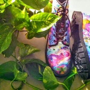 Dreamy Water Color Swirl Doc Marten Style Boots
